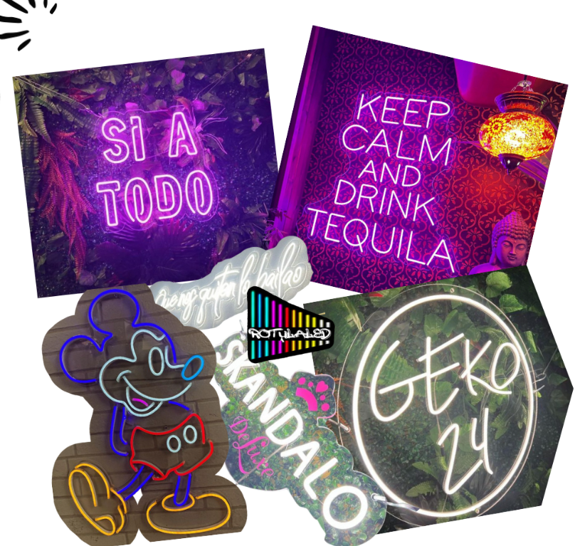 ejemplos rotulaled vinilos y letras neon personalizadas