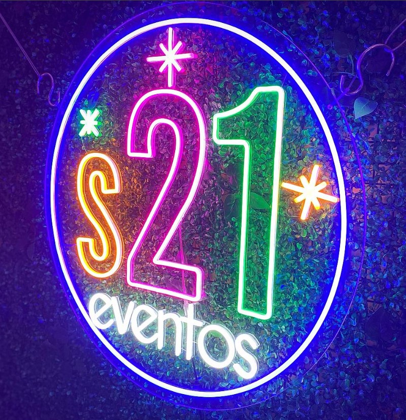 rótulo personalizado de led neón flex para s21 eventos negocios rotulaled